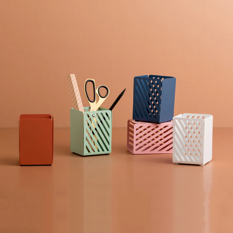 

Creative Metal Storage Box Multi-Use Table Organizer for Stationary/Utensils/Cosmetics Office/Dormitory Storage Container