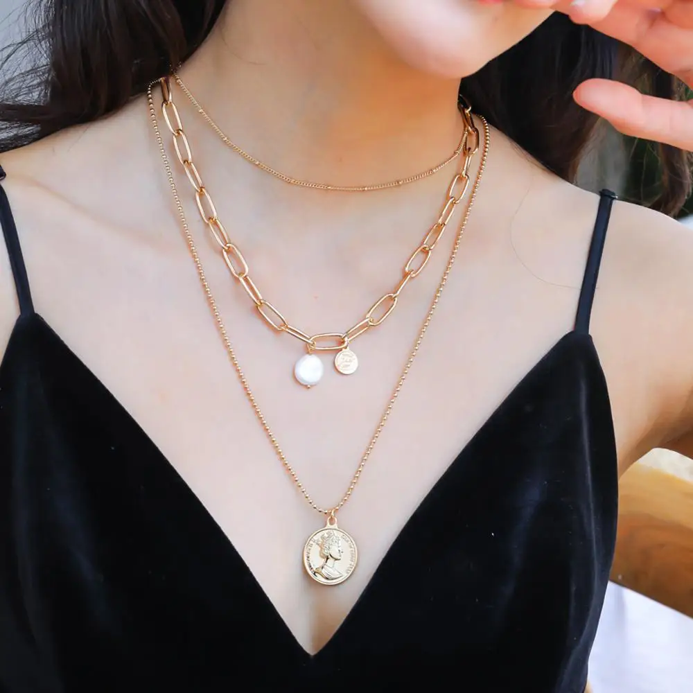 

Bohemian Choker Moon Long Gold Padent Necklace for Women Girl New Trendy Beach Sexy Necklace Birthday Party Gift Whosale Jewelry