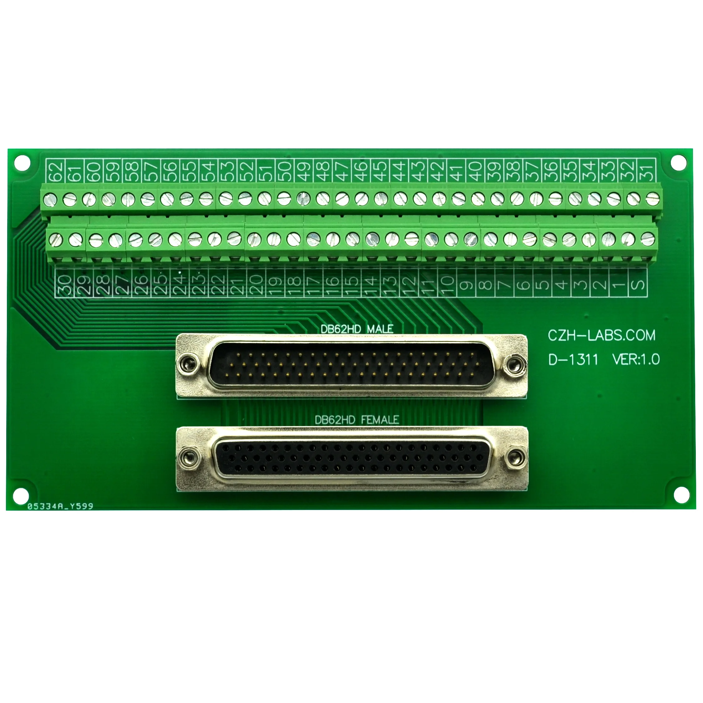 

CZH-LABS DSUB DB62HD Male/Female Header Breakout Board, D-SUB Breakout Moudle.