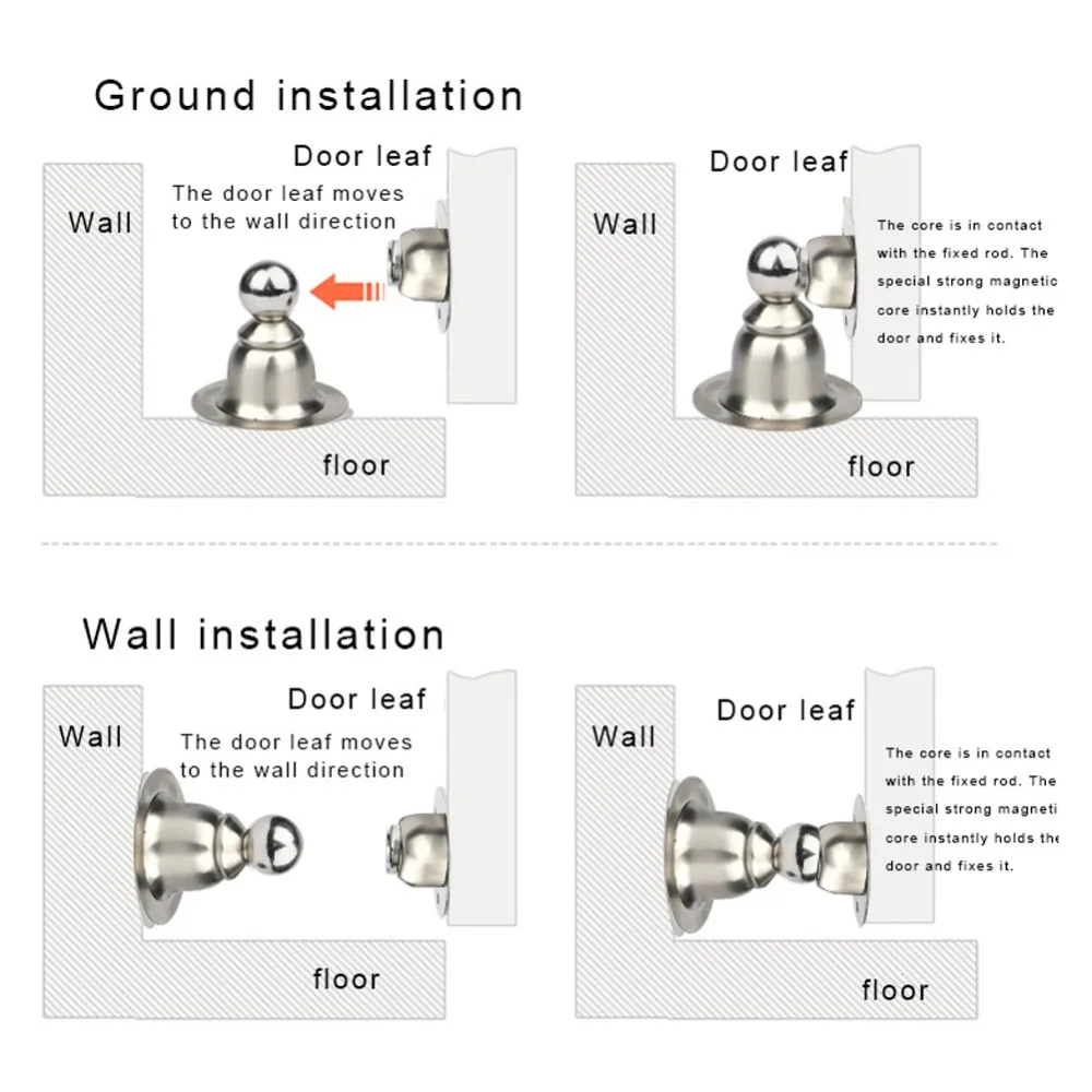 Магнитный дверной Держатель Фиксатор Невидимый дверной стоп настенное напольное крепление безопасный фиксатор из нержавеющей стали дверной присоска дверной блок для спальни