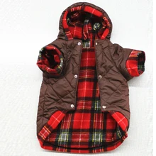 Для домашних любимцев собак Зимний одежда теплая куртка с капюшоном одежда с обеих сторон для маленьких больших собак плотный двухслойный флис пальто Французский бульдог