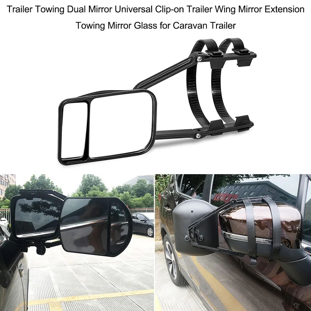 

Universal Adjustable Car Van Blind Spot Blindspot Towing Reversing Driving Mirror Trailer Towing Dual Mirror for Caravan Trailer