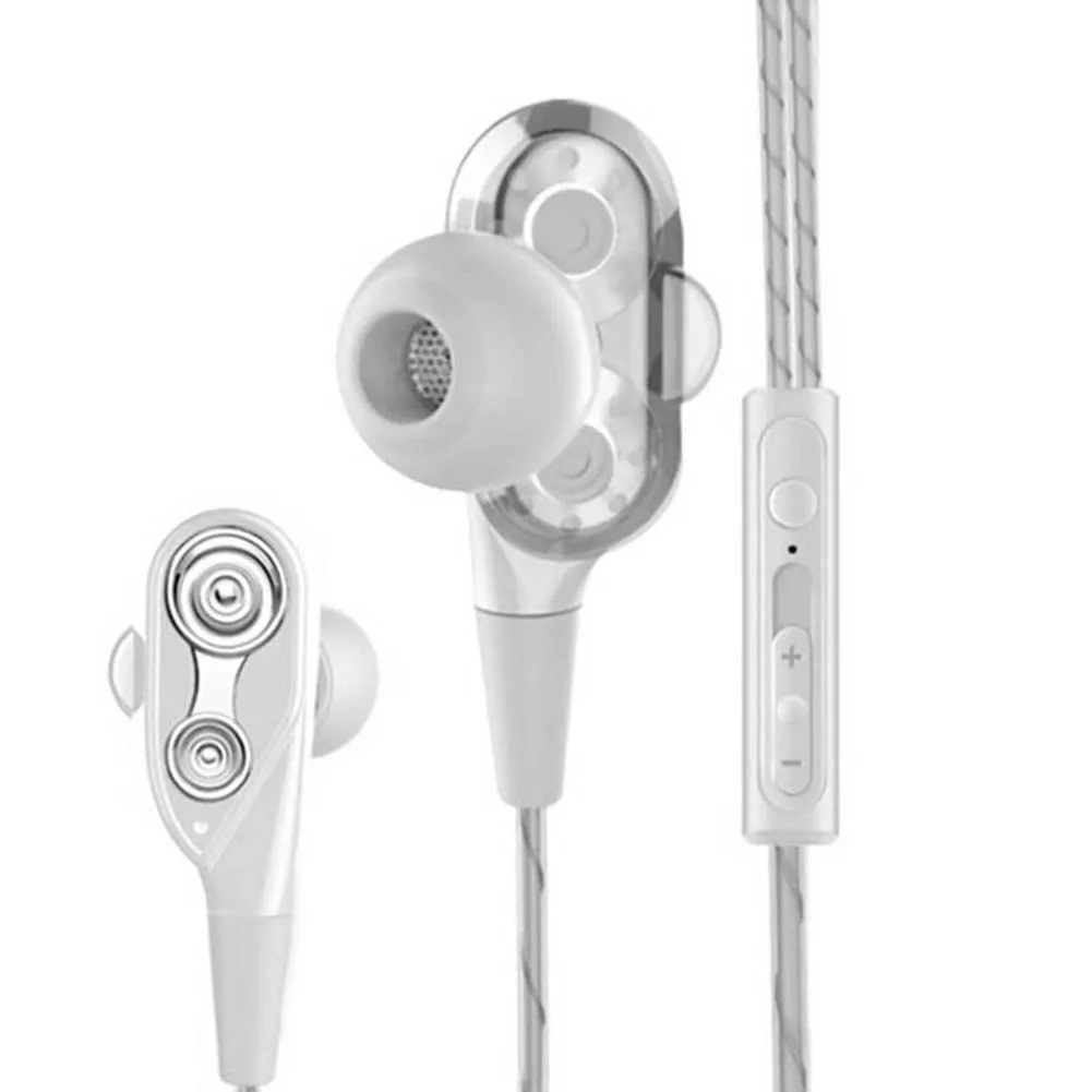 Наушники гарнитура HiFi микрофон портативное Шумоподавление для спорта бега OUJ99 - Цвет: Белый