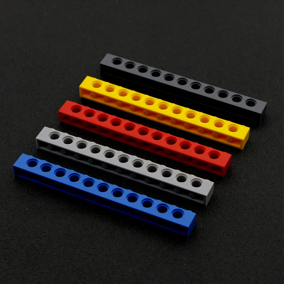 

Technic Parts Bricks Thick 1x12 Hole 11 Pin Beam 3895 MOC Bulk Technic Series Creative Building Blocks Plastic Toys For Children
