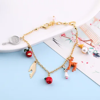 

Erkek Bileklik The Seven Dwarfs Fairy Tale Snow Deer For Apple Personality Girl Bracelet Female Ins Sweet Wind Colored Enamel