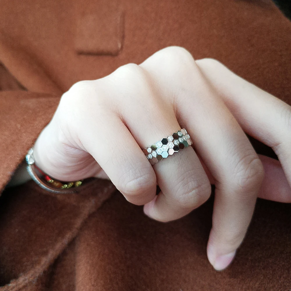Fashion Simple Design Women Wedding Rings Low-key Rose Gold/Silver Color Female Engagement Finger-ring Jewelry