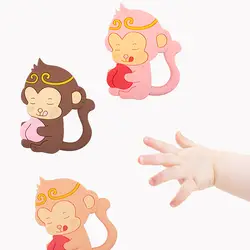 Chenkai, 10 шт., силиконовая обезьянка, Прорезыватель для зубов, детская мультяшная соска, BPA бесплатно, сделай сам, для младенцев, кормящих