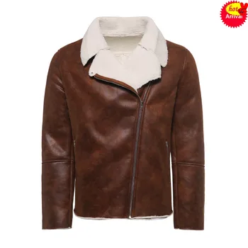 

Jacket Faux Suede for Men Brown Biker Winter Jacket Men Spring Autumn Turn Down Collar Casual Cool Faux Suede Jacket Coat