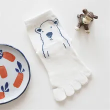 Женские детские носки с животным дизайном носки с пятью пальцами хлопчатобумажные забавные носки