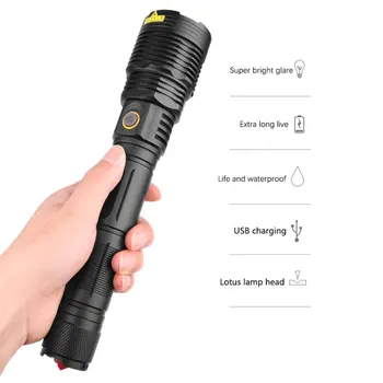 

XHP70 Headlight USB charging input and output zoom display large lens Fishing headlight Camping light Headlamp