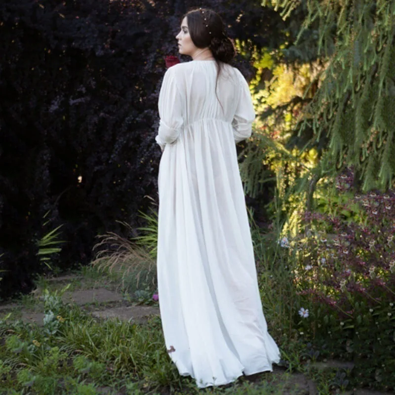 Женский средневековый костюм феи длинное прозрачное платье в стиле ренессанс