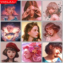 5D DIY Diamond Painting Girl Art Portrait Full Square/Round Diamond Mosaic Rhinestone Embroidery kits Home Decor Gift