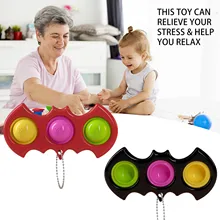 Duas cores duplo-face chaveiro brinquedo de descompressão bolha sensorial fixo brinquedo adequado adultos crianças aliviar o estresse