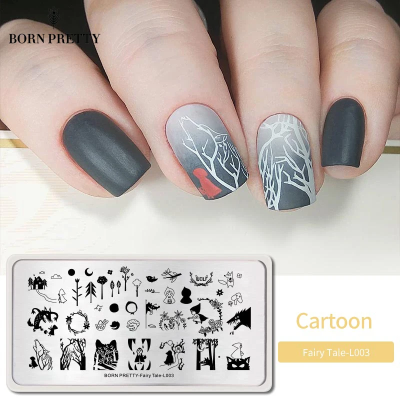 BORN PRETTY серия сказок прямоугольная Штамповка ногтей пластины Роза маленькая