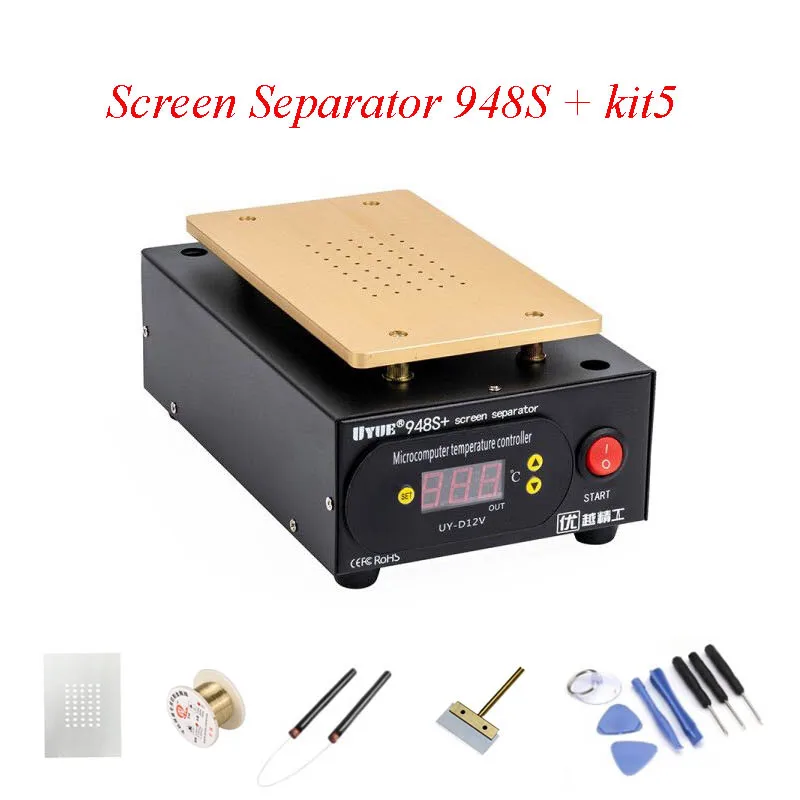 machine and kit 5 UYUE 948S+ lcd сенсорный экран Сепаратор машина комплект встроенный вакуум для iPhone samsung htc HUAWEI телефон Переднее стекло Ремонт - Цвет: machine and kit 5