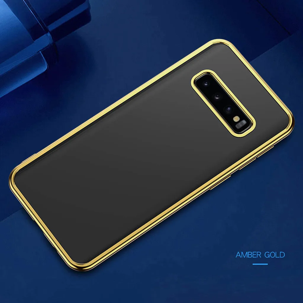 For Samsung S10 Plus Shockproof Bumper Transparent Silicone Phone case Portable Half Wrapped Phone Cases Anti-scratch Phone Case