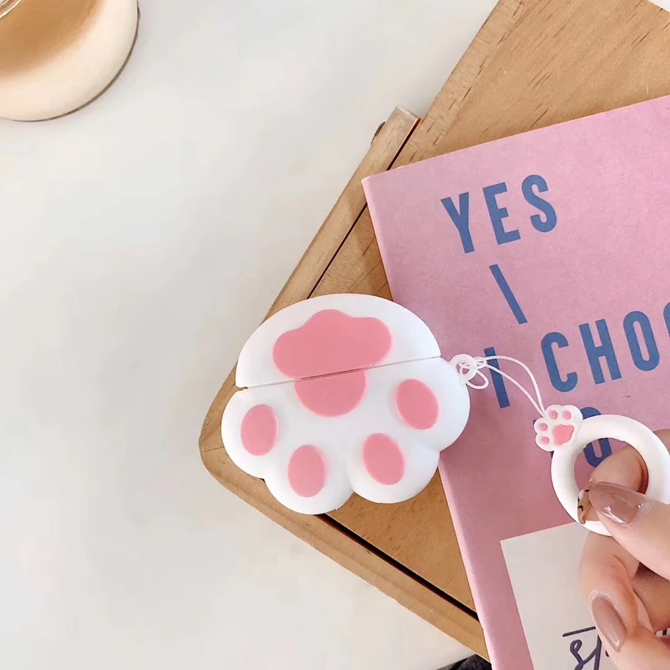 Claw White Для AirPods Pro Чехол 3D милая собака корги утка тост наушники Kawaii чехол для AirPods Pro 3 Мягкий защитный чехол с брелком - Цвет: Claw White