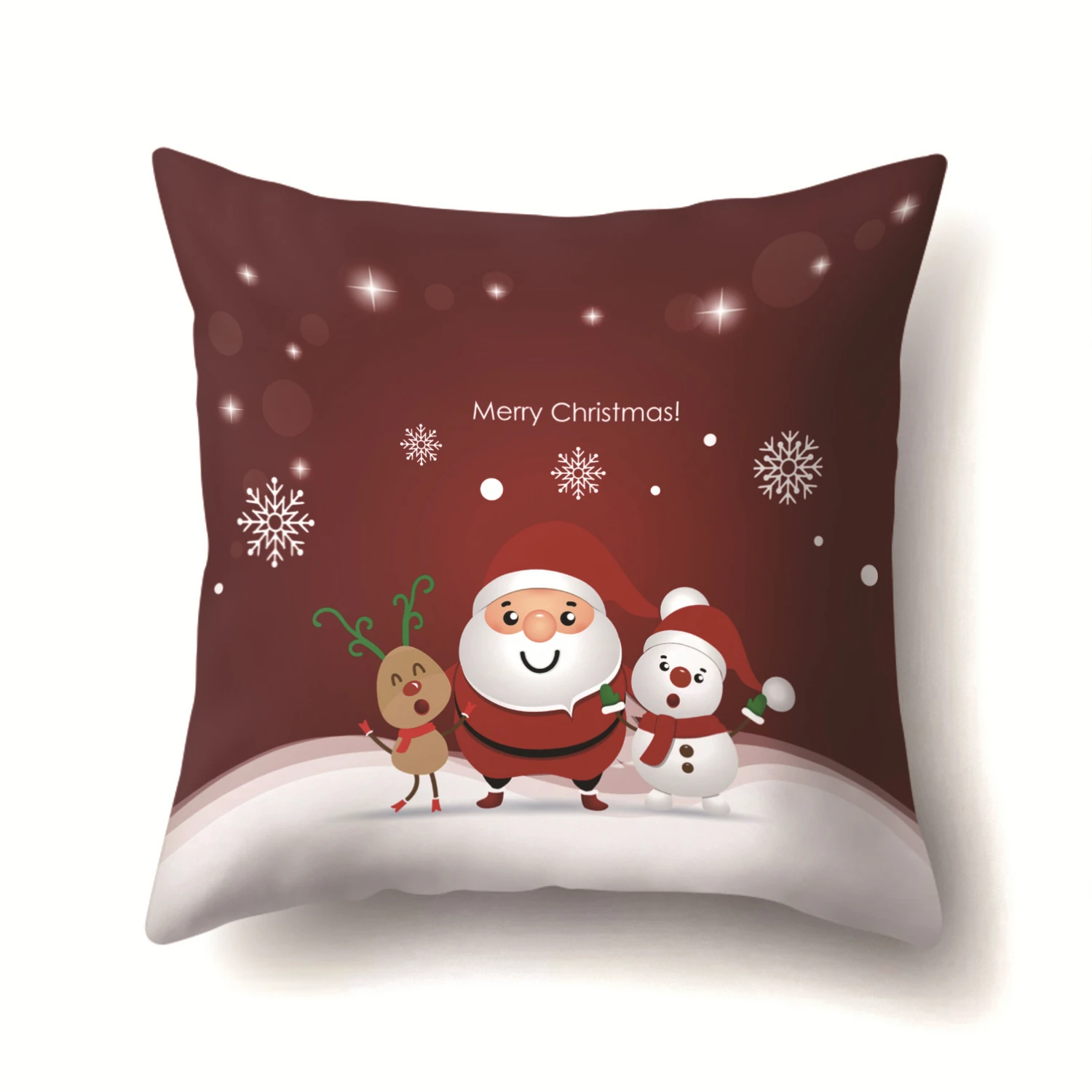 Красный Санта Клаус, Рождественская наволочка для подушки, диванная Декоративная Подушка 45*45, Новогодняя наволочка для домашнего декора, наволочка из полиэстера 40543