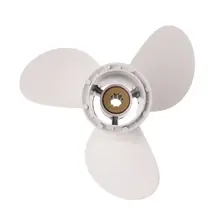 Алюминиевый лодочный подвесной Пропеллер для Suzuki 9,9-15HP черный 3 лезвия 10 шлицевой зуб 9 1/4x11 Белый