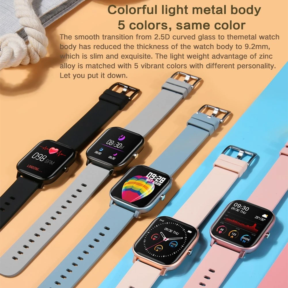 

2020 New P8 Smart Watch IP67 Waterproof bracelet Smartwatch Men Women Fitness Tracker Blood Pressure Wristband Sport Smart Clock