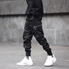 Pantalones Cargo con cintas negras para hombre, pantalón de chándal Harajuku, estilo Hip Hop, informal, multibolsillos, 2022 ► Foto 3/6