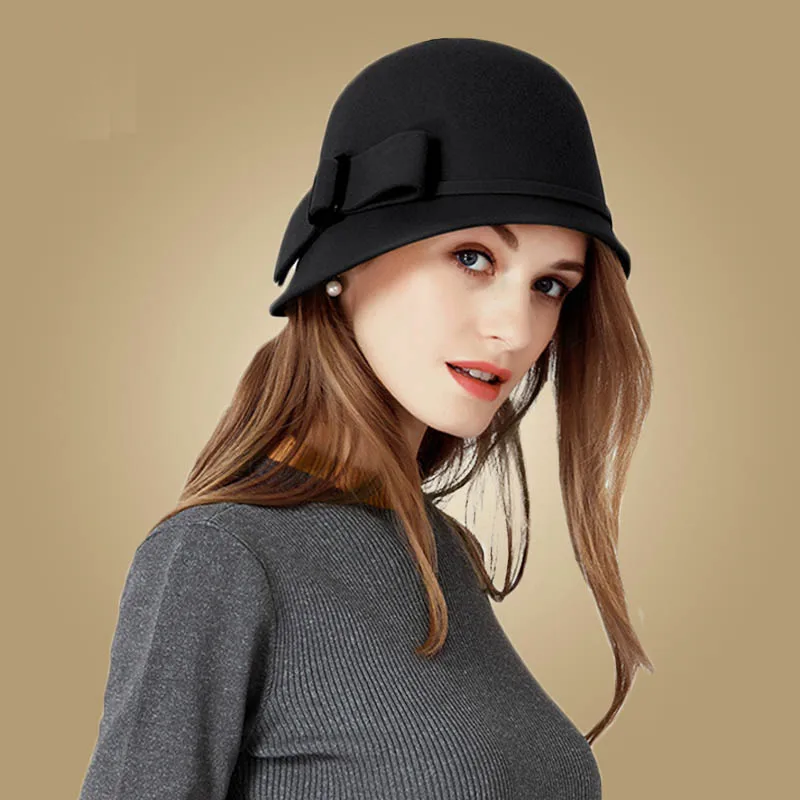 Flower Wool Felt Hat Fashion Women 