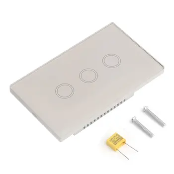 

Standard Smart 1/2/3 Gang 1 Touch Control Glass Crystal LED Panel Wall Light Switch US Wall Light Touch Screen Switch Panel