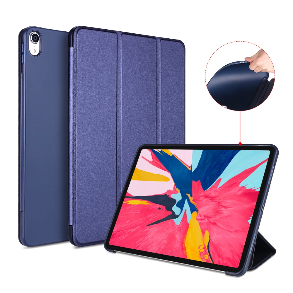 

Case For iPad Pro 11 2018, Ultra Slim PU Leather and soft TPU Back Triflod Stand Magnetic Smart Cover For iPad Pro 11 2018 Case