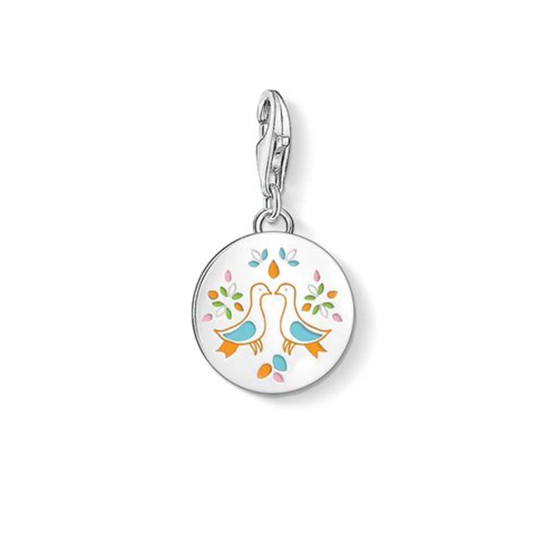 

Mexican Disc Pigeon Dove Love Bird Pendants Charms 925 Sterling Silver DIY Bracelets Necklace Making Handmade Fashion Jewelry
