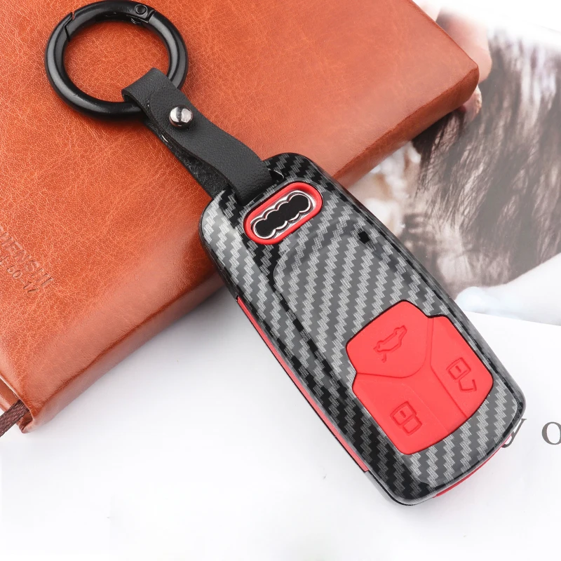 Car Key Cover Case Shell Carbon fiber ABS Matte For Audi A6 A5 Q7 S4 S5 A4 B9 A4L 4m TT TTS RS 8S