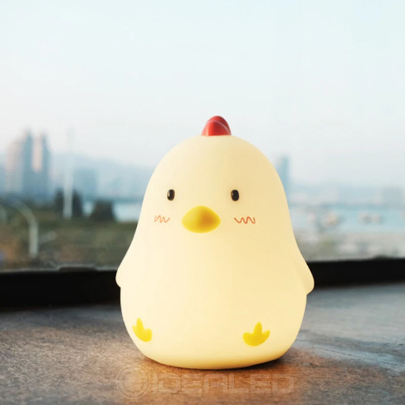 

Cute Chick LED night Lamp Alarm clock 3D Charging Cute Light Gift Bedside Path Chick Shape Decorative animal style for bedroom