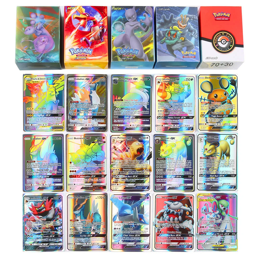 200 шт серии Pokemones карты GX Мега тег команда EX TAKARA TOMY карточная игра битва карта с коробкой