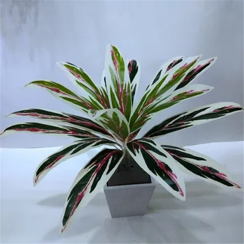 

10Pcs Fake Colored Leaf (18 Heads/Bunch) 15.75" Total Length Artifiical Plants For Wedding Flower Plant Wall Accessories