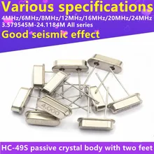 Ressonador passivo de quartzo hc49s, eletrônica de cristal, 10 pces, 4mhz, 6mhz, 8mhz, 12mhz, 16mhz, 20mhz, 24mhz, 30mhz, 32mhz, 40mhz Quente em Portugal, entrega rápida em 2 3 dias