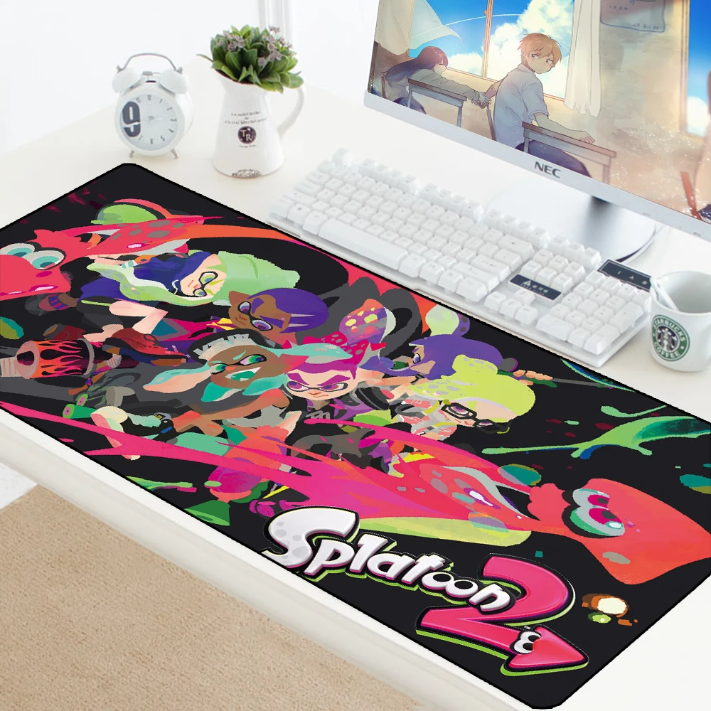 Splatoon большой игровые коврики аниме геймер Мышь коврик ковер для Мышь нескользящей шипованной резиновой коврик для мыши Компьютерная клавиатура Мышь хлопковые носки для