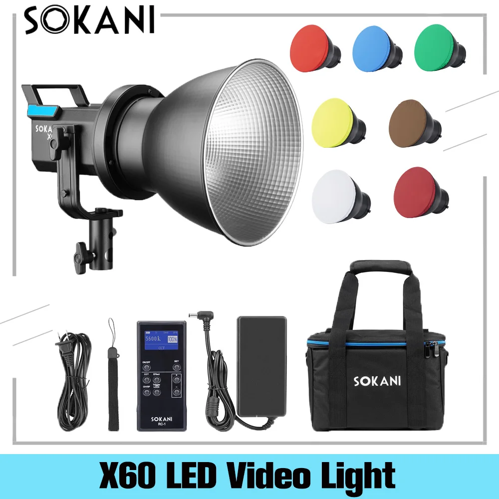 Sokani X60 V2 версия 2 светодиодный светильник для видеосъемки Дневной с пультом