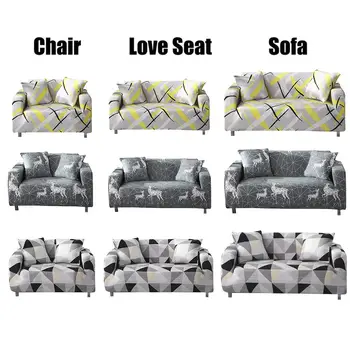 

Single/Two/Three Seat Stretch Sofa Cover Slipcovers Elastic All-inclusive Couch Case For Different Shape Sofa Loveseat Chair