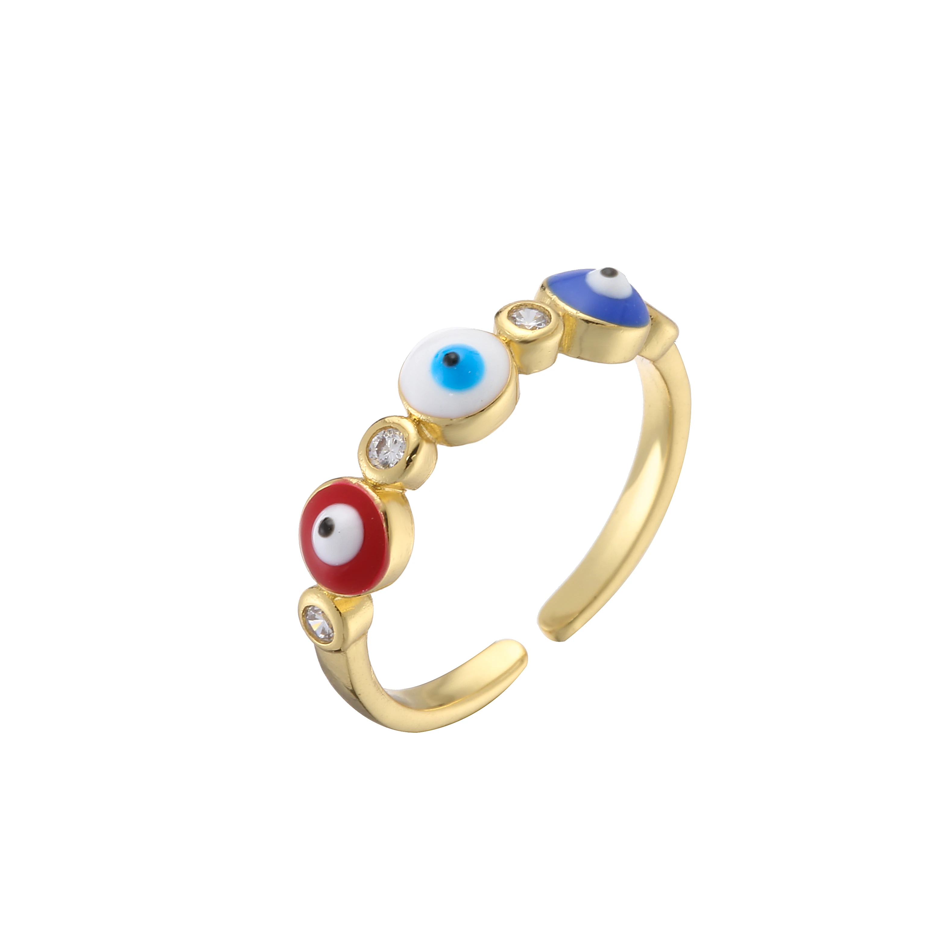 Bague Yeux Maléfiques Bleus - Bijoux Féminins en Émaille pour Femmes et Filles