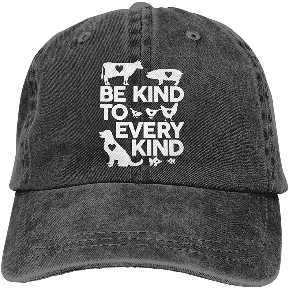 Будьте добры к каждому виду веганская джинсовая Бейсболка унисекс с эффектом потертости Кепка с рыбкой регулируемая задняя застежка Кепка водителя грузовика