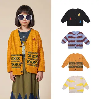 

2020 autumn/winter ins European and American men's and women's children's sweaters, children's cartoon knitted cardigan sweaters
