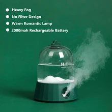 2000mAh Rechargeable Battery Air Humidifier Wireless Portable Travel USB Water Diffuser Ultrasonic Humidifier with Lamp for Gift