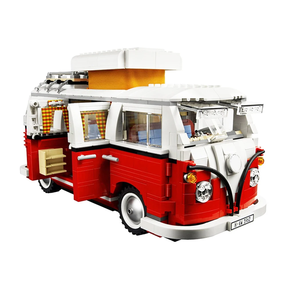 

AIBOULLY 306 New 1354Pcs Creator Volkswagen T1 Camper Van Model Building Kits minis Bricks Toys 10220 21001