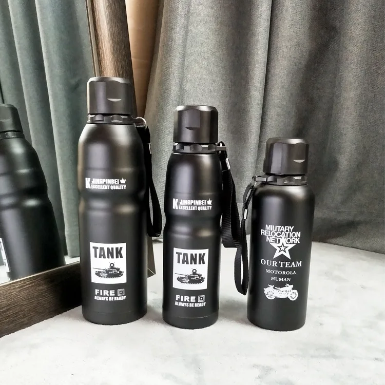 

New Style Car Mounted Insulated Stainless Steel Bottle Travel Kettle Outdoor Sports Portable Hand Spacious Gift Customization