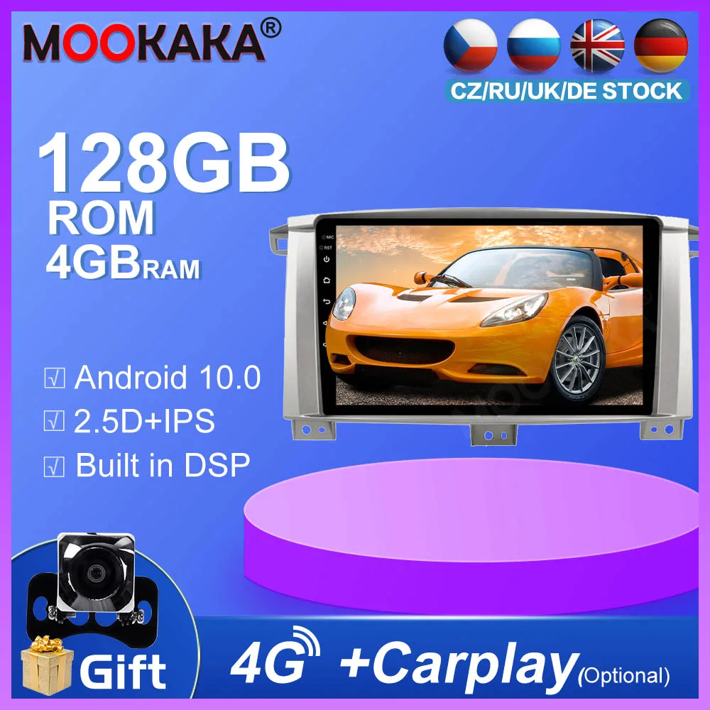 

128GB Android 10.0 Car GPS Navigation For Toyota LC100 2005-2007 wifi Stereo Multimedia Player Auto Radio Head Unit Carplay DSP