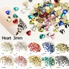 Hot heart-shaped nail art rhinestones 11 colors exquisite crystal stone size two styles 30pcs / 100Pcs for 3D nail decoration ► Photo 3/5