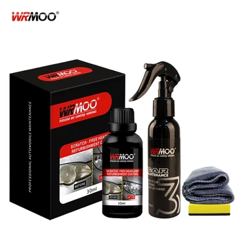 

2Pcs New Shine Car Headlight Restoration Paint Care Headlamp Head Lamp Lens Restorer Visibility Recover Polish Clarity Kit