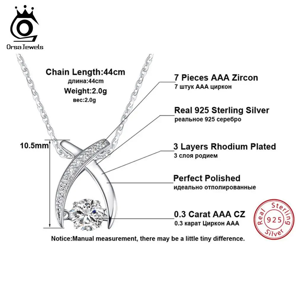 ORSA JEWELS 925 серебряные подвески-рыбки и ожерелье с милым животным ожерелье из стерлингового серебра родия ювелирные изделия для лучшего друга SN38