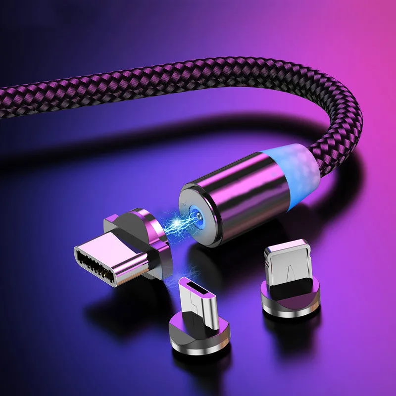

1M Magnetic Charge Cable Micro USB Cable For iPhone 11 Pro Max XR Xiaomi Magnet Charger USB Type C Cable LED Charging Wire Cord
