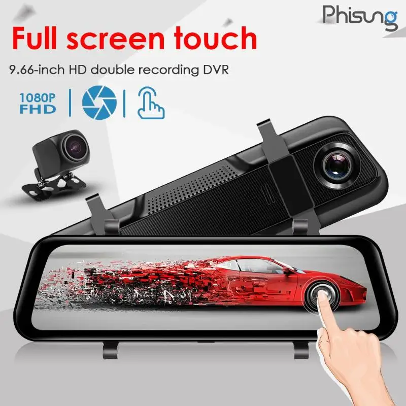 Phisung H60 FHD 1080P 30FPS Автомобильное зеркало заднего вида Dashcam с 140 градусов