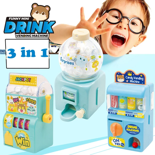  US $29.99  3in1 Children Simulated Vending Machine Candy Automat Drinking Lottery Machine Kit Education Toy Se